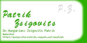 patrik zsigovits business card